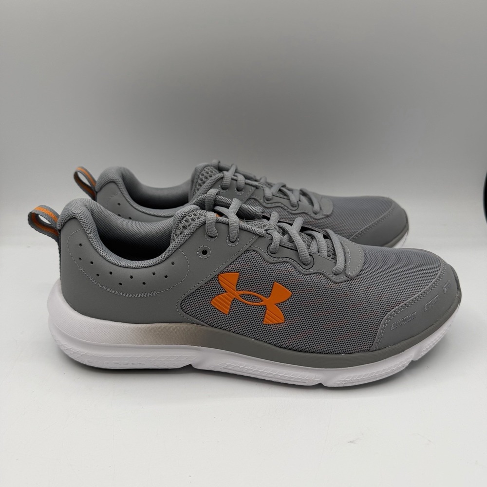Under Armour UA‎ Charged Assert 10 Shoes Mens 9.5 Grey/Orange Running Sneakers